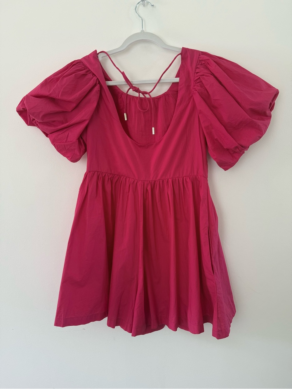 NWT Anthropologie Puff-Sleeve Romper Vibrant Brunch Summer Vacation Size 6 - Picture 9 of 14
